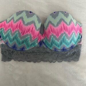 Victoria’s Secret pink strapless bra